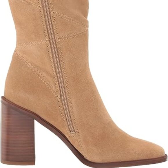NEW FRANCO SARTO Stevie Suede Heel Booties Heel Booties beige for women 462tn - Picture 1 of 7